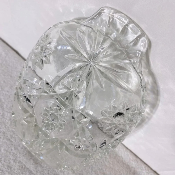 Vintage Pinwheel Cut Crystal Split Snack  Dish - Picture 2 of 10